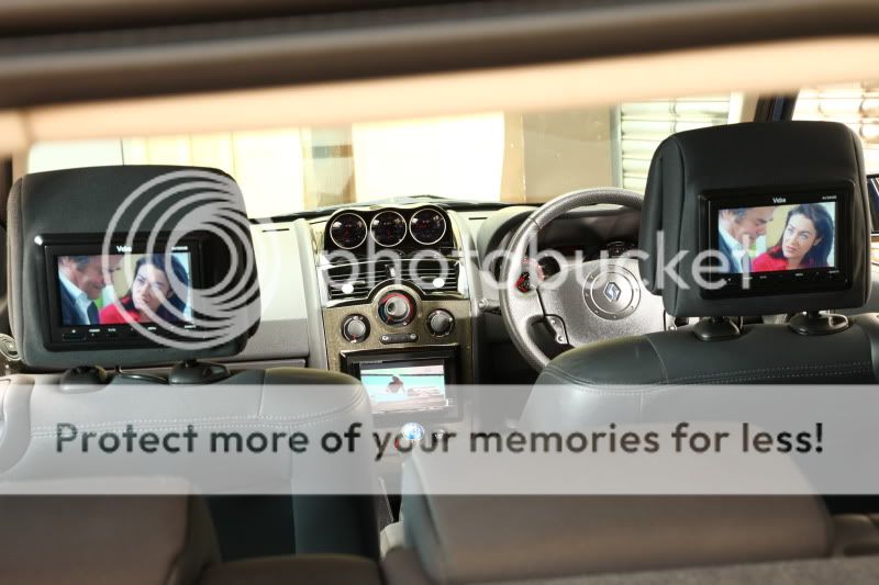 Veba screens built into headrests