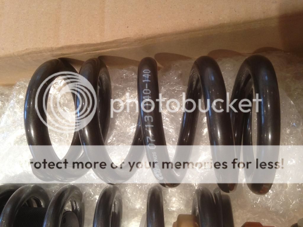 Coil over spring rate chart